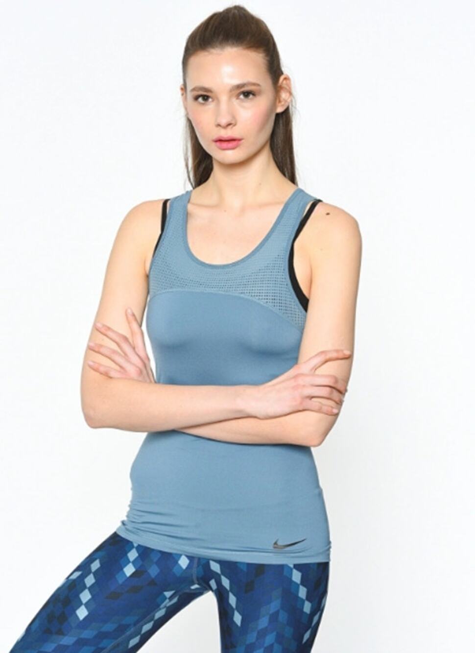 Nike Dri Fit  Hypercool Training Tank WMNS XS Blue Racerback Sporty Minimalist